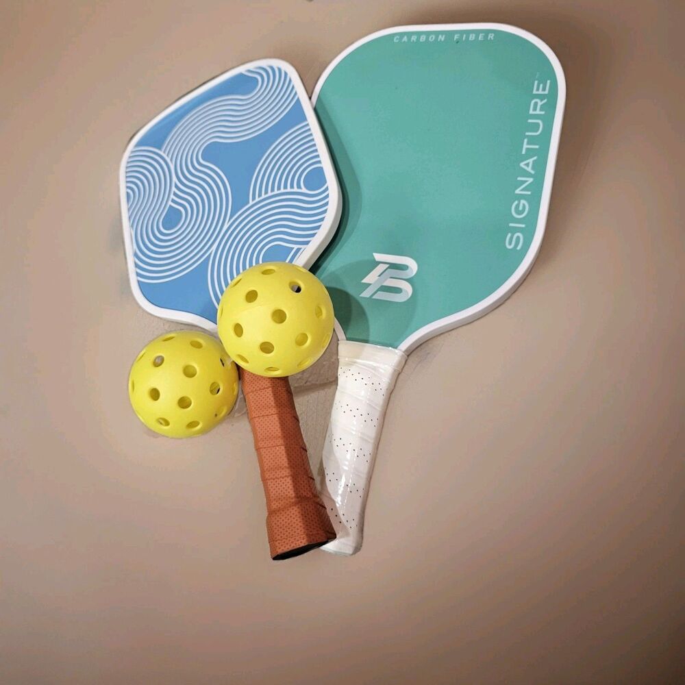 PBPRO Signature Carbon Fiber Pickleball Paddle Green NWOT + Bonus Paddle/balls